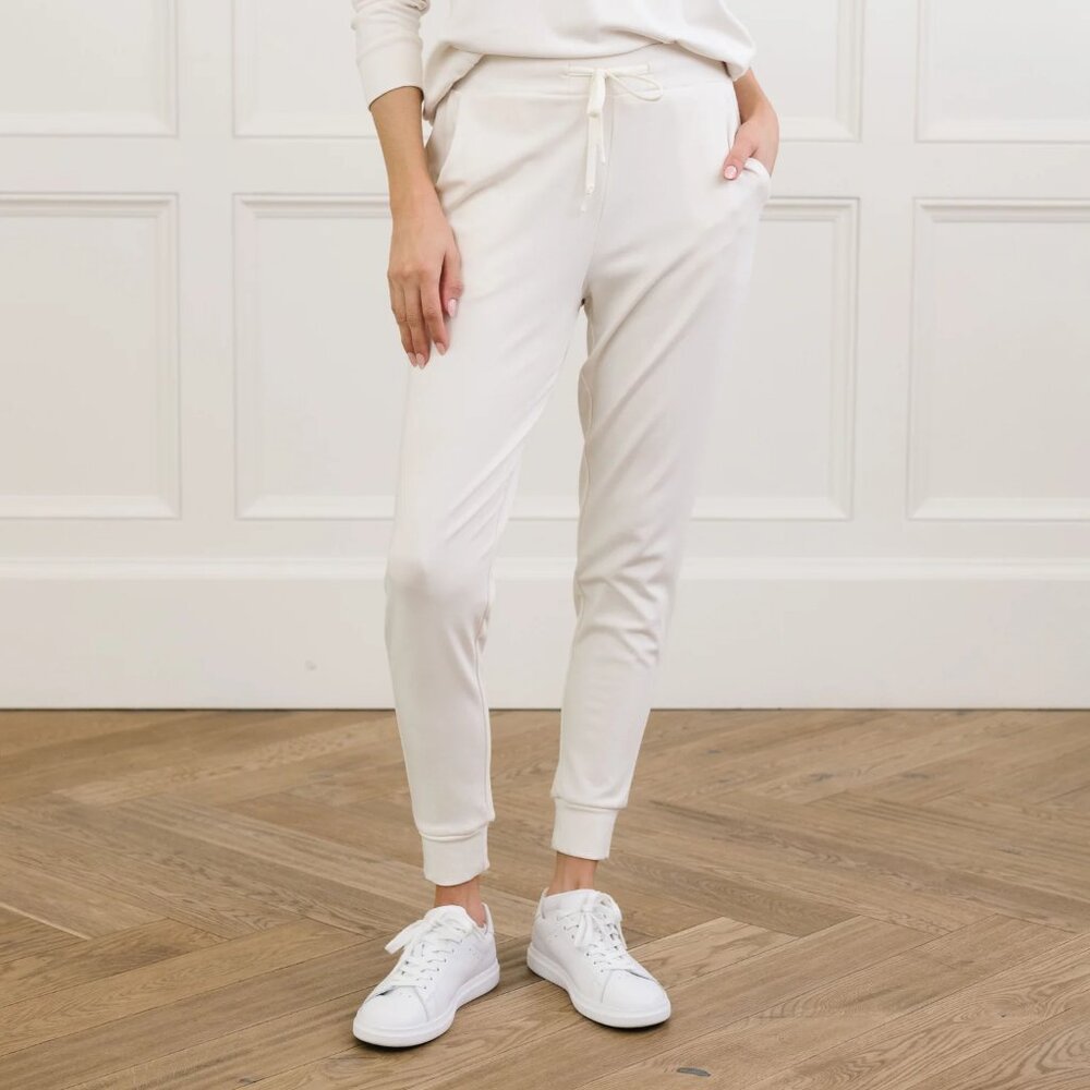 Cozy Earth Ivory Women's Bamboo Jogger Pant Size Large